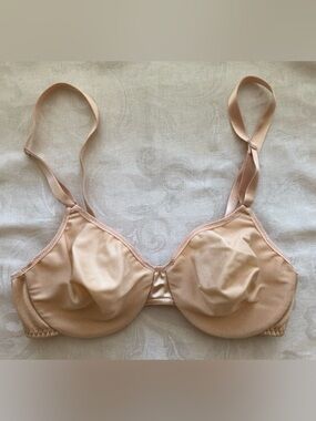 Vanity Fair Underwire Bra Unpadded Nude Satin Shimmer Style No. 75-073 Size 34C